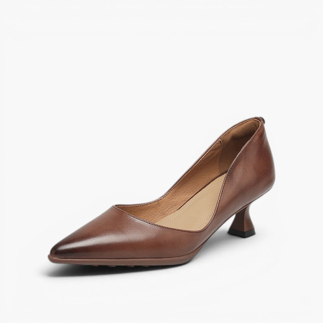 Rosa's Calenne Leather Kitten Heels