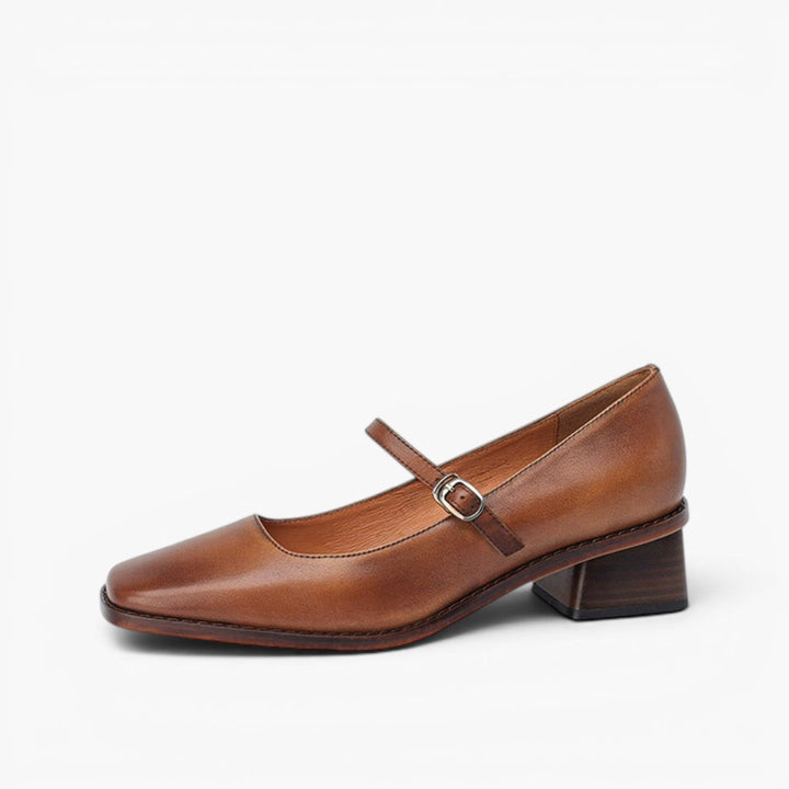 Rosa's Cirelle Strap Leather Mary Jane Heels