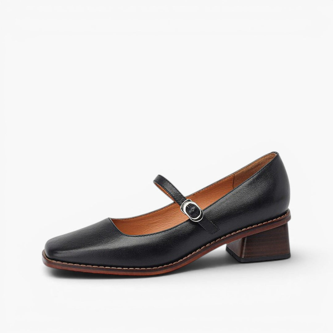 Rosa's Cirelle Strap Leather Mary Jane Heels
