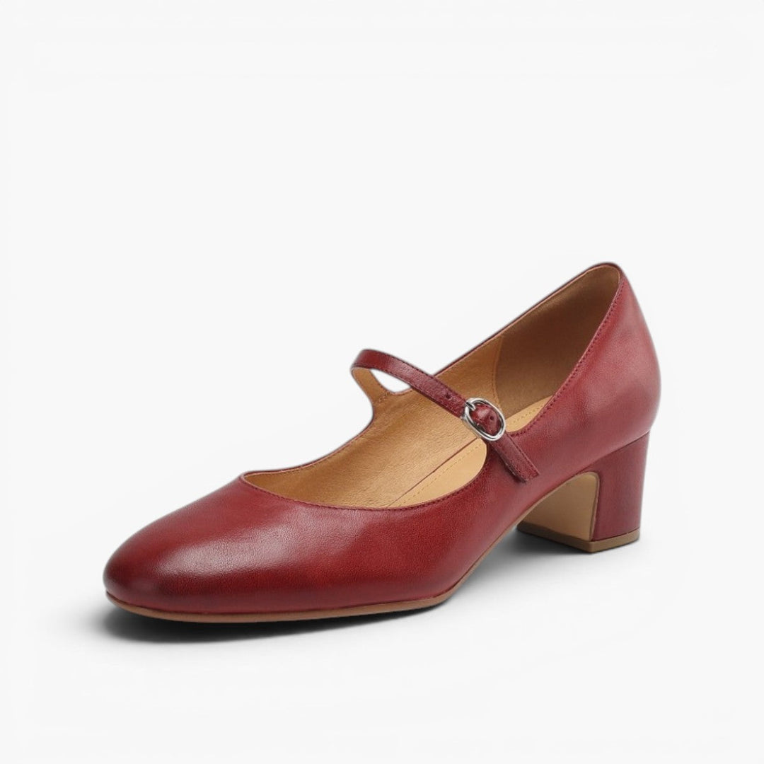 Rosa's Corinne Round-Toe Leather Mary Janes