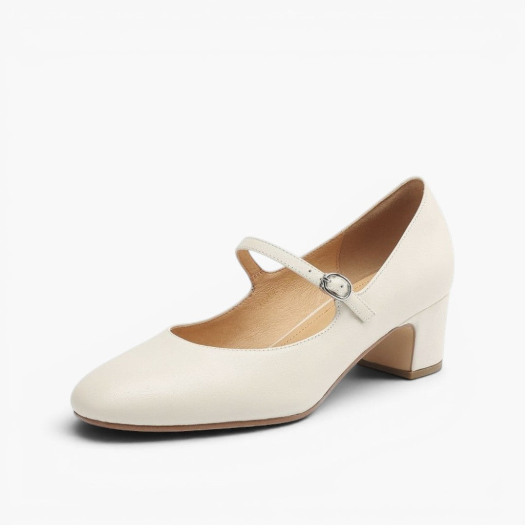 Rosa's Corinne Round-Toe Leather Mary Janes