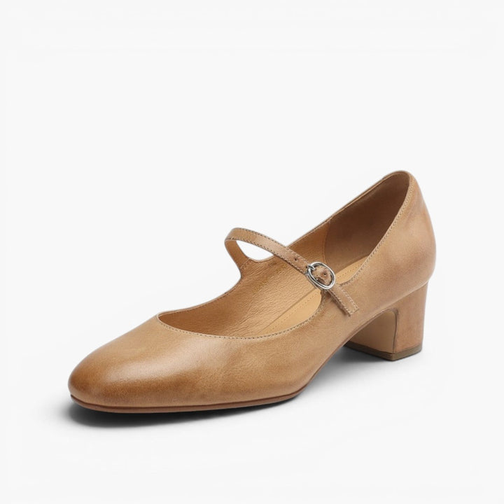 Rosa's Corinne Round-Toe Leather Mary Janes