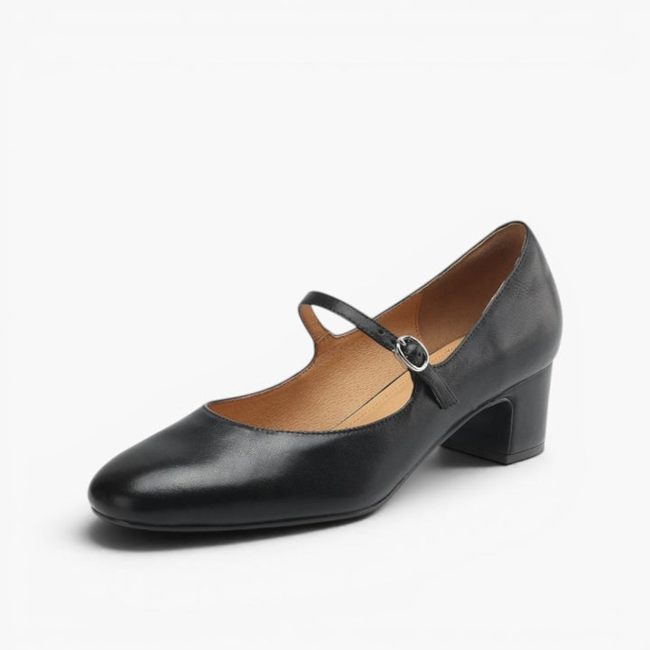 Rosa's Corinne Round-Toe Leather Mary Janes