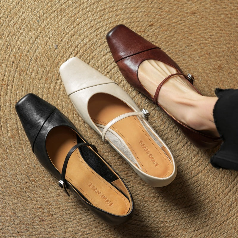 Rosa's Aurette Leather Mary Jane Flats