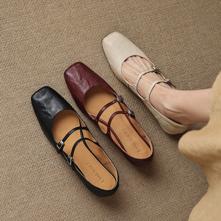 Rosa's Aurelle Dual Strap Leather Mary-Janes
