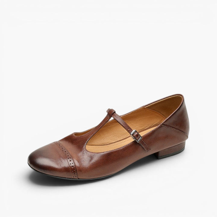 Rosa's Esmira T-Strap Leather Mary Janes