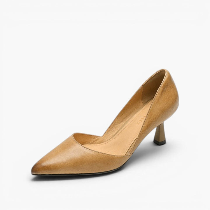 Rosa's Lorene Curve Leather Heels