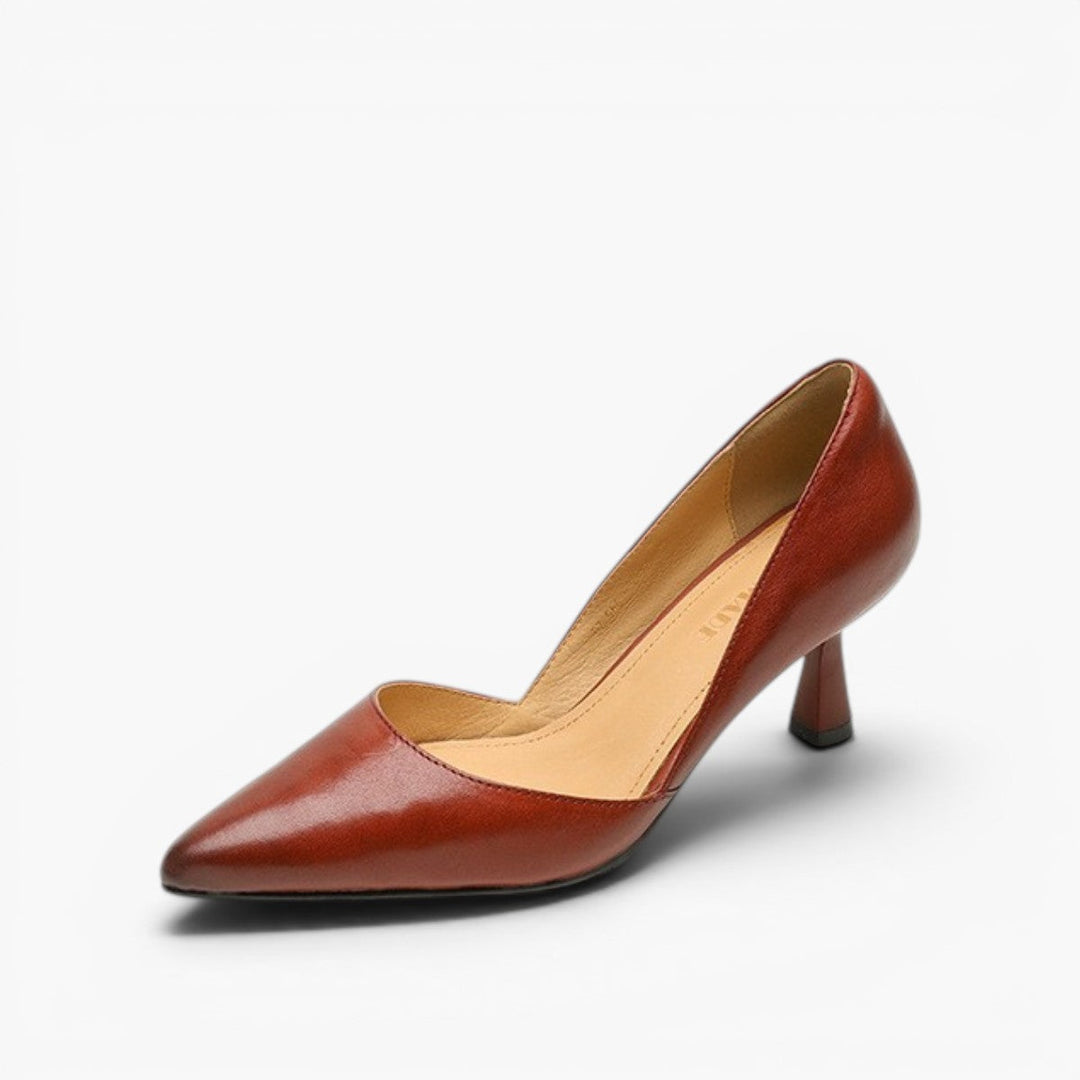 Rosa's Lorene Curve Leather Heels