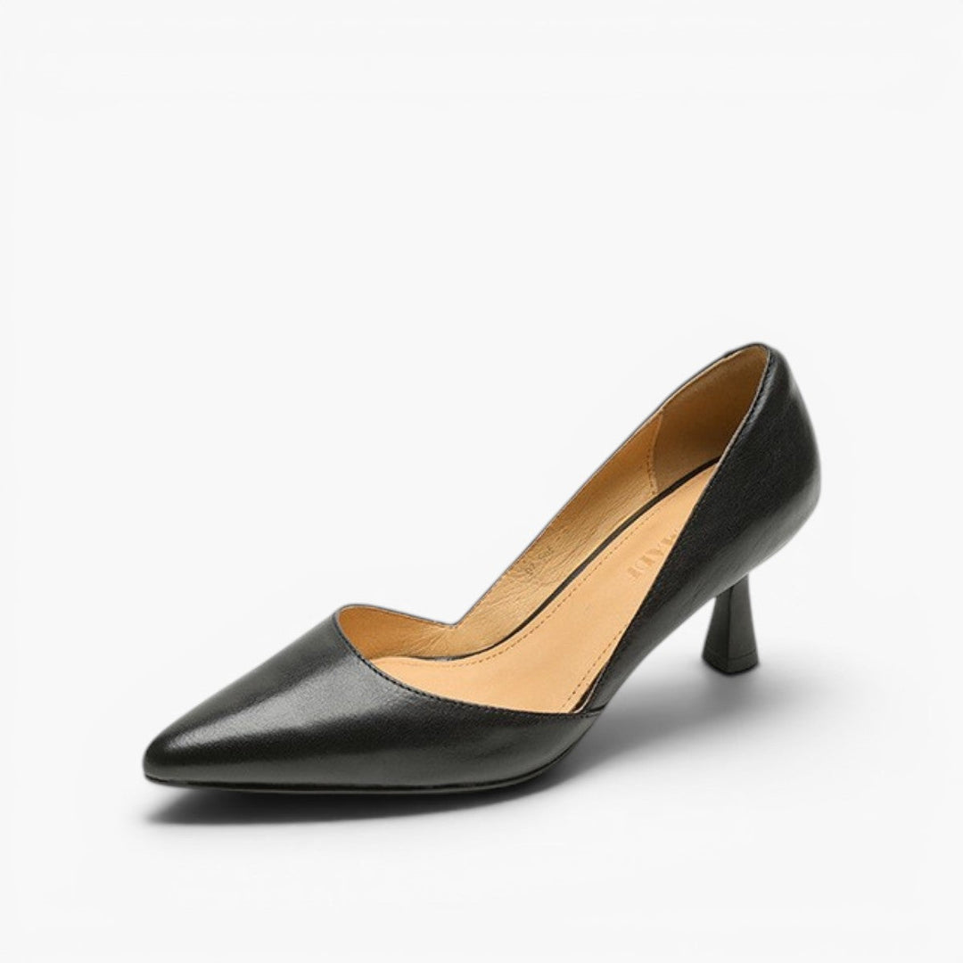 Rosa's Lorene Curve Leather Heels