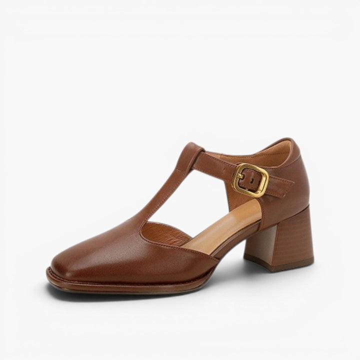 Rosa's Marcele T-Strap Leather Pumps