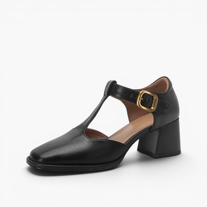 Rosa's Marcele T-Strap Leather Pumps