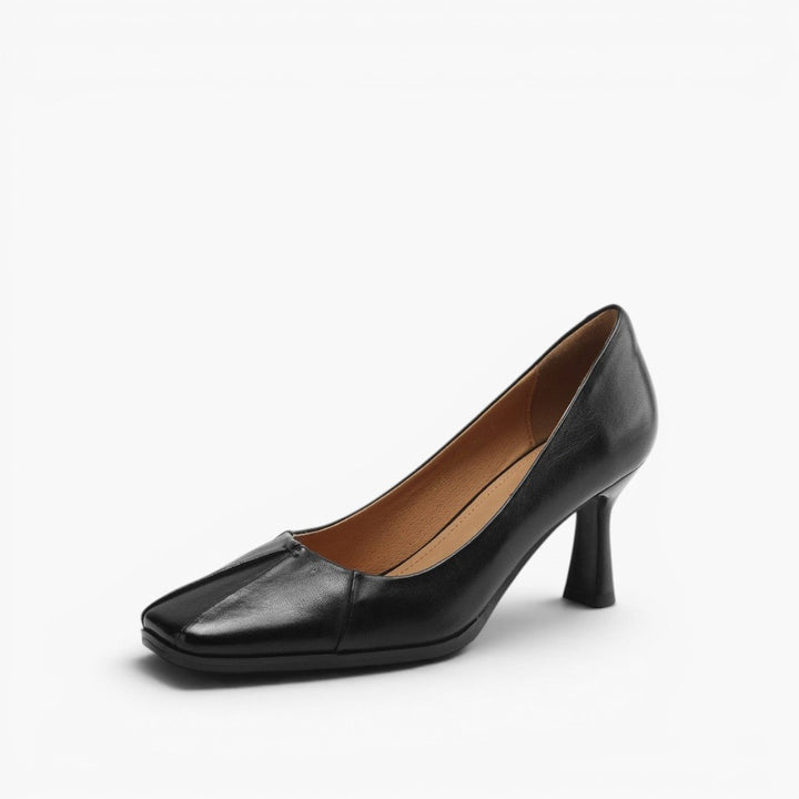 Rosa's Marisol Square-Toe Leather Pumps