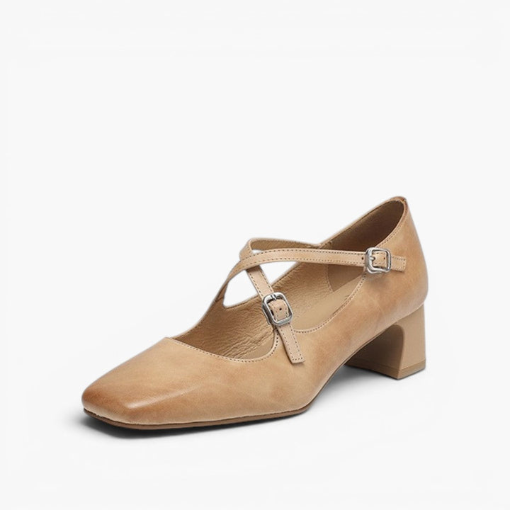 Rosa's Marvane Leather Kitten Heels