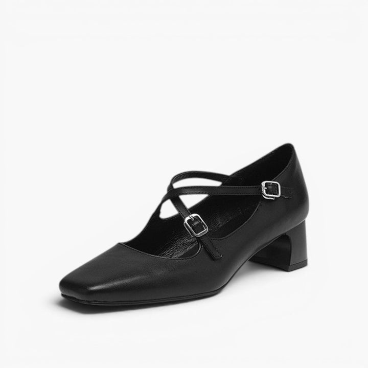 Rosa's Marvane Leather Kitten Heels