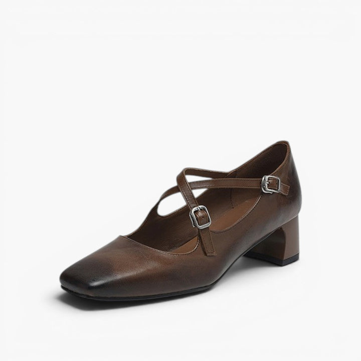 Rosa's Marvane Leather Kitten Heels