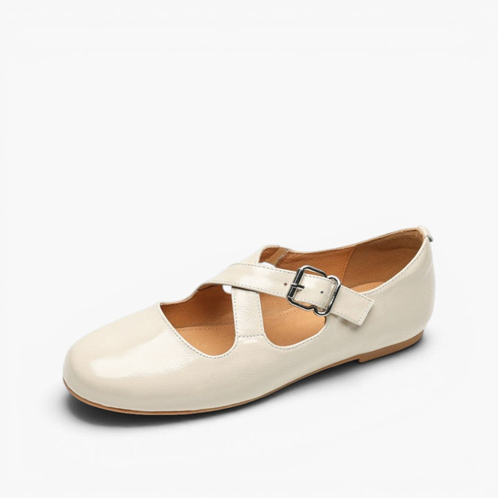 Rosa's Morven Cross-Strap Leather Flats