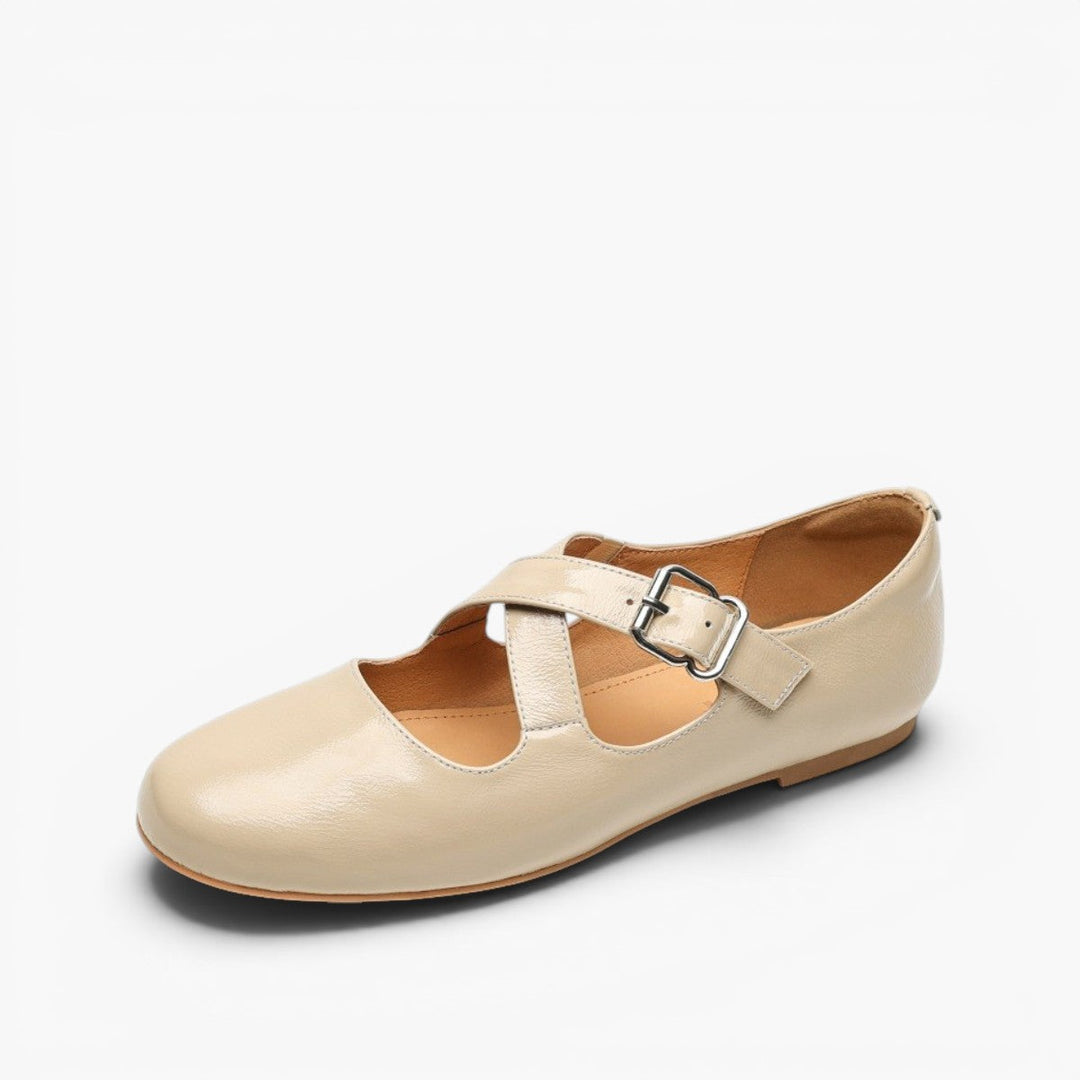 Rosa's Morven Cross-Strap Leather Flats