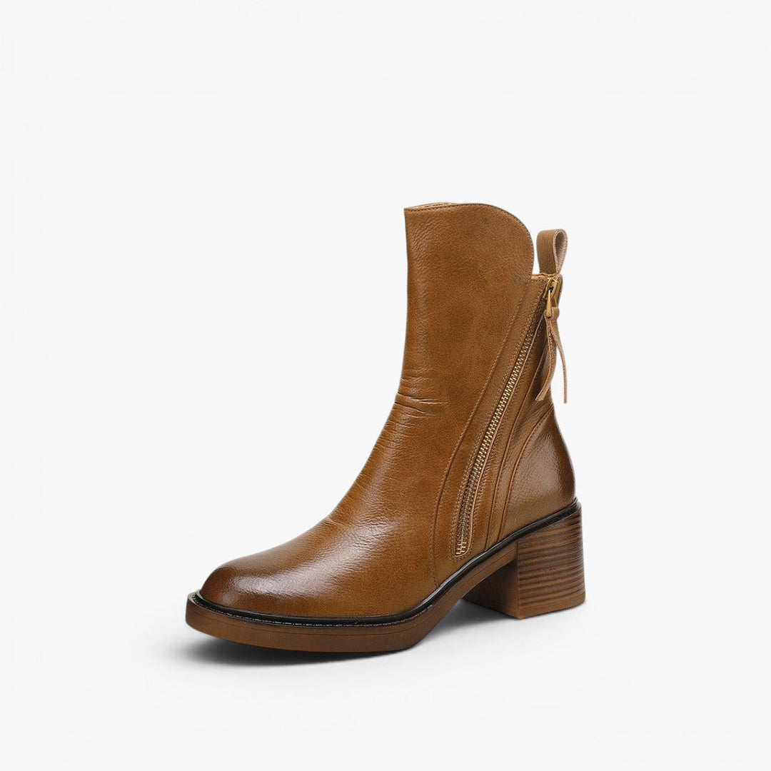 Rosa's Norwen Stacked-Heel Leather Boots
