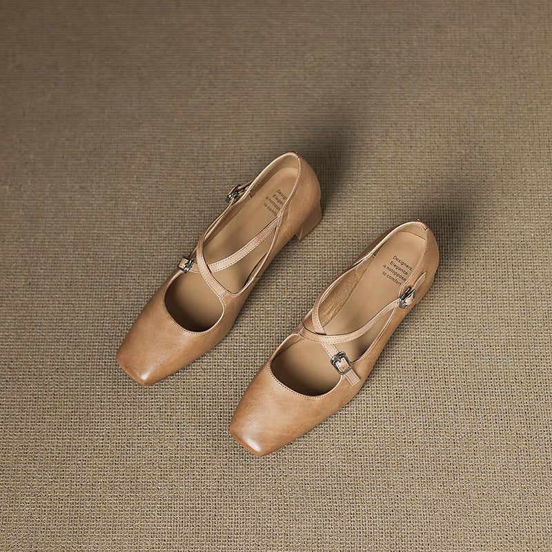 Rosa's Marvane Leather Kitten Heels