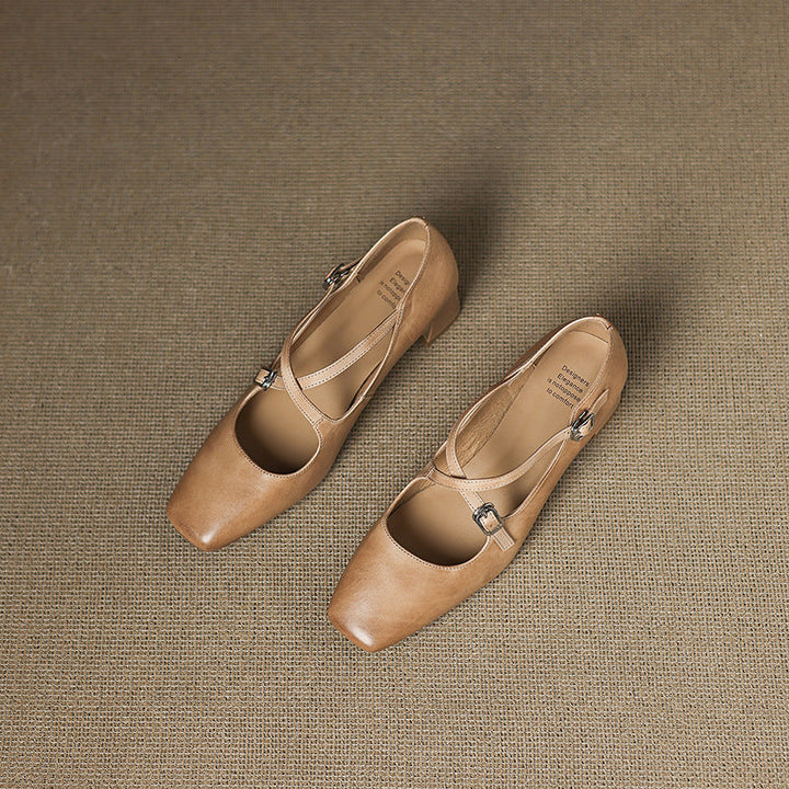 Rosa's Marvane Leather Kitten Heels