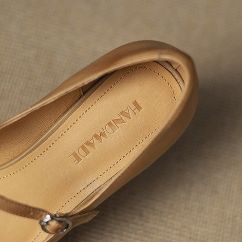 Rosa's Corinne Round-Toe Leather Mary Janes