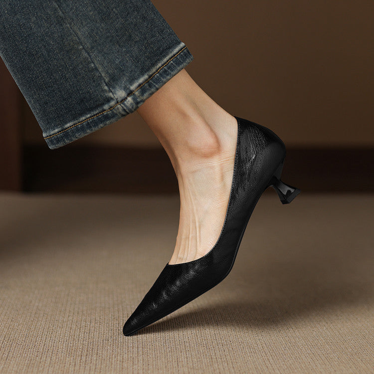 Rosa's Verrine Low Leather Pumps