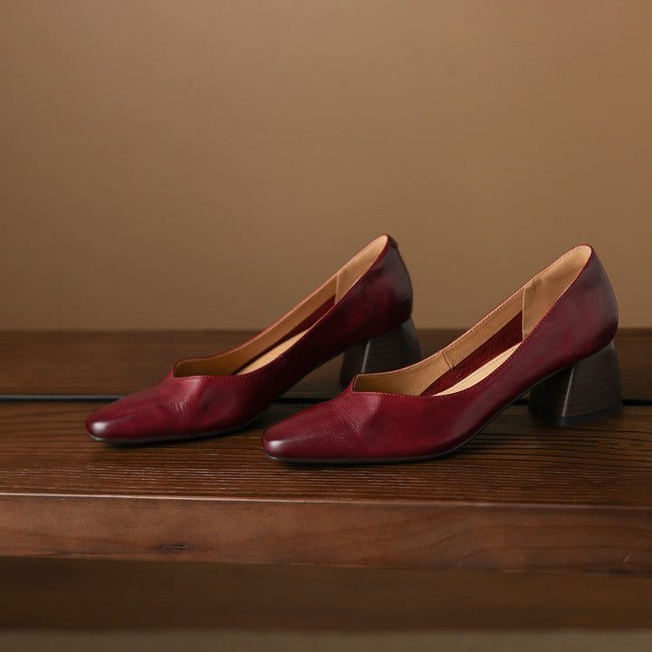 Rosa's Caldre Square Leather Pumps