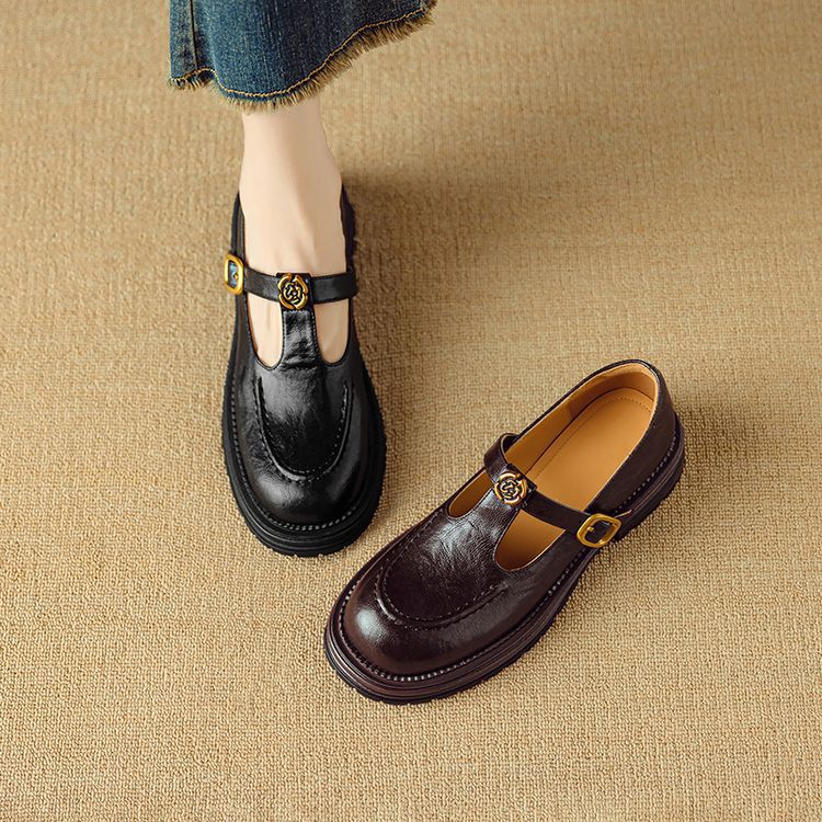 Rosa's Brinell Mary-Jane Leather Loafers