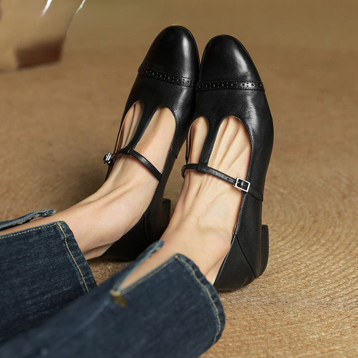 Rosa's Esmira T-Strap Leather Mary Janes