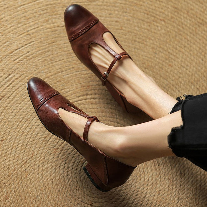 Rosa's Esmira T-Strap Leather Mary Janes
