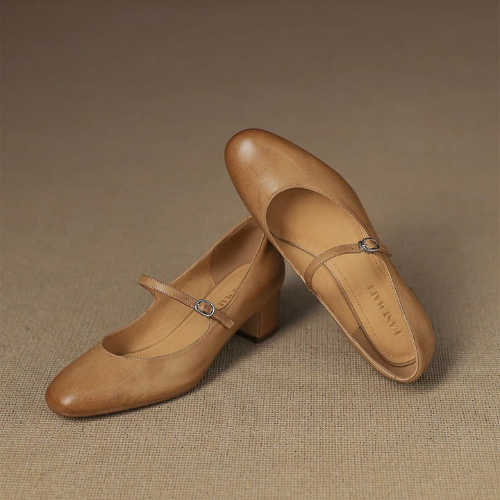 Rosa's Corinne Round-Toe Leather Mary Janes