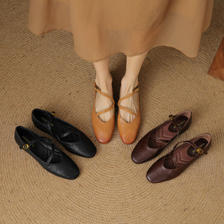 Rosa's Aurelle Strap Leather Mary Janes
