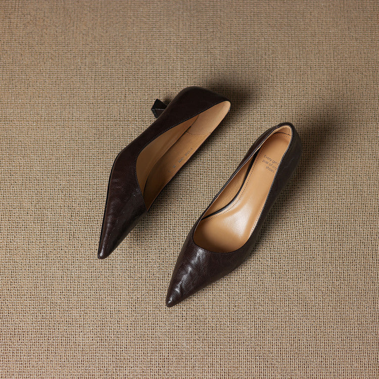 Rosa's Verrine Low Leather Pumps