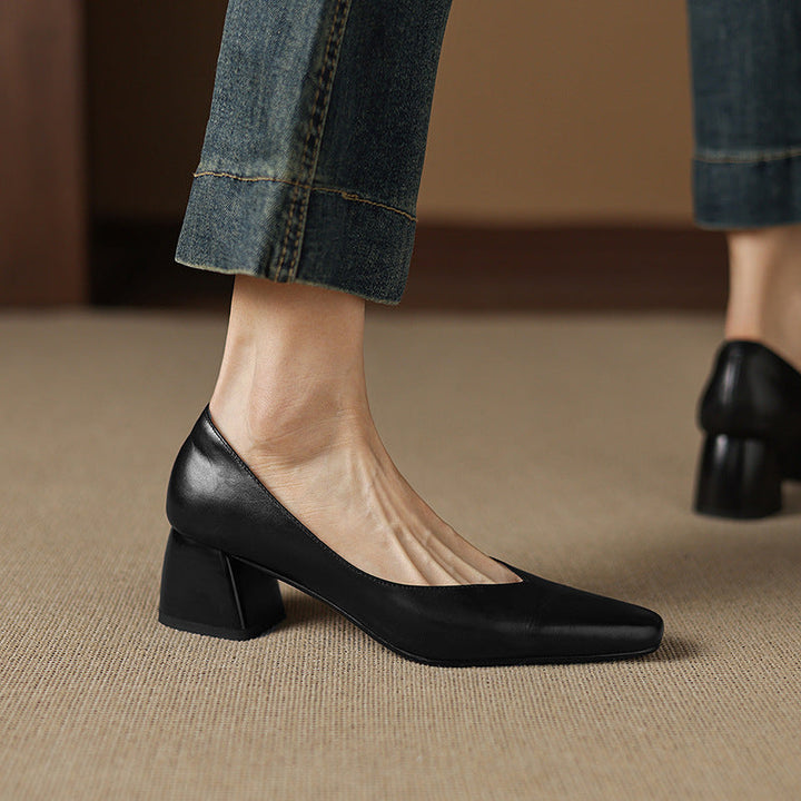 Rosa's Caldre Square Leather Pumps