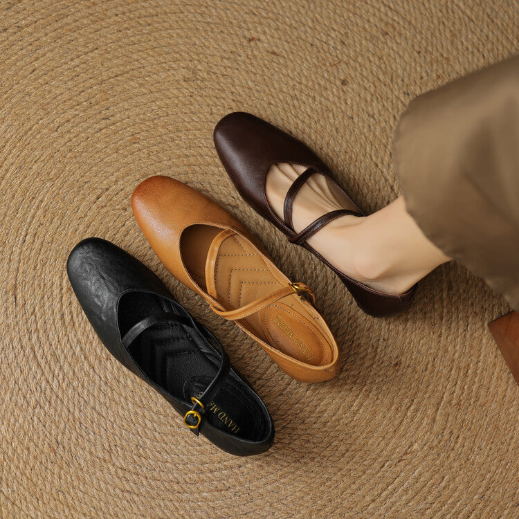 Rosa's Aurelle Strap Leather Mary Janes