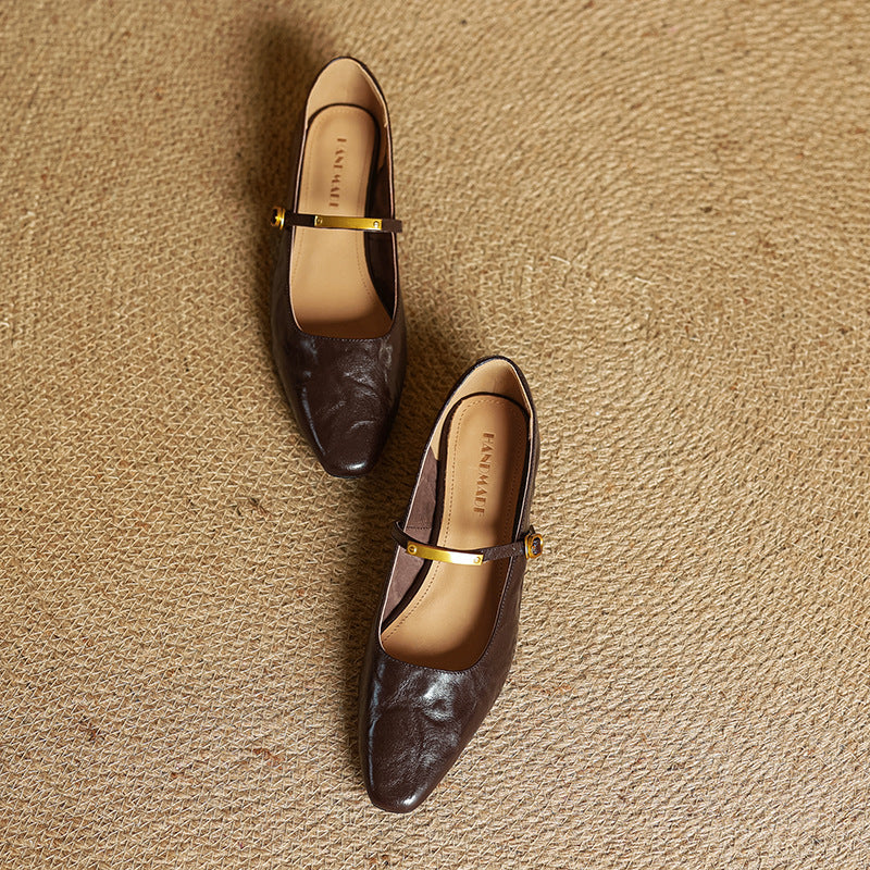Rosa's Eloria Lambskin Leather Mary Janes