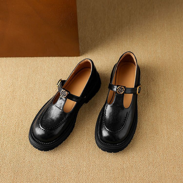 Rosa's Brinell Mary-Jane Leather Loafers
