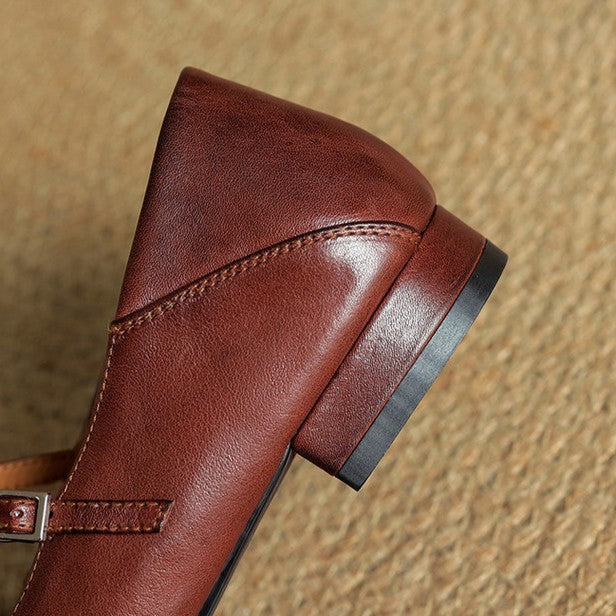 Rosa's Esmira T-Strap Leather Mary Janes