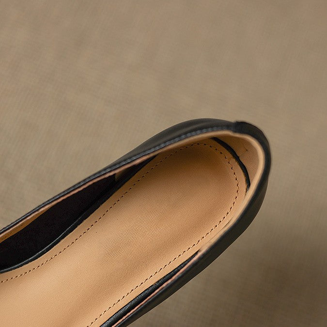 Rosa's Caldre Square Leather Pumps