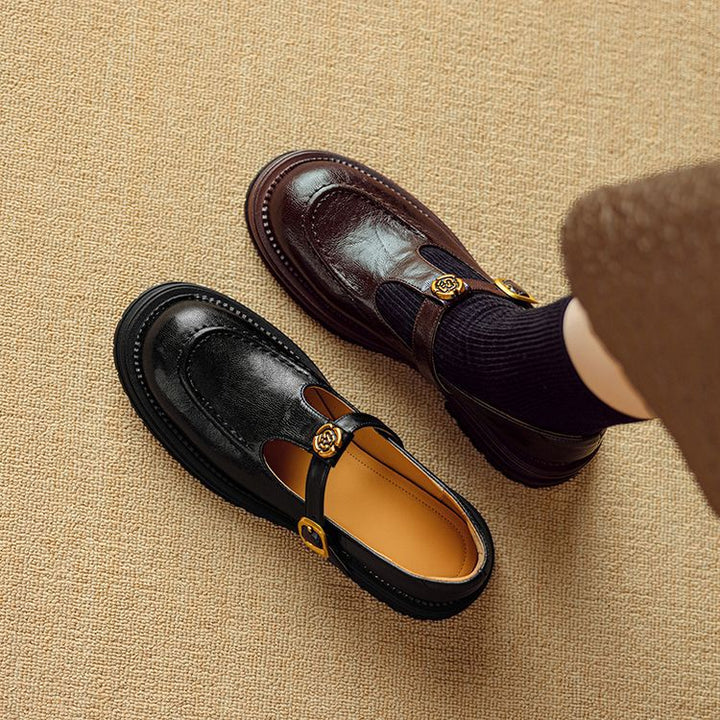 Rosa's Brinell Mary-Jane Leather Loafers