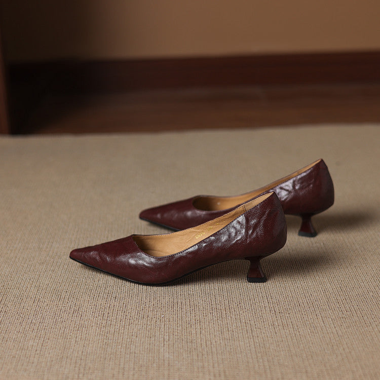 Rosa's Verrine Low Leather Pumps