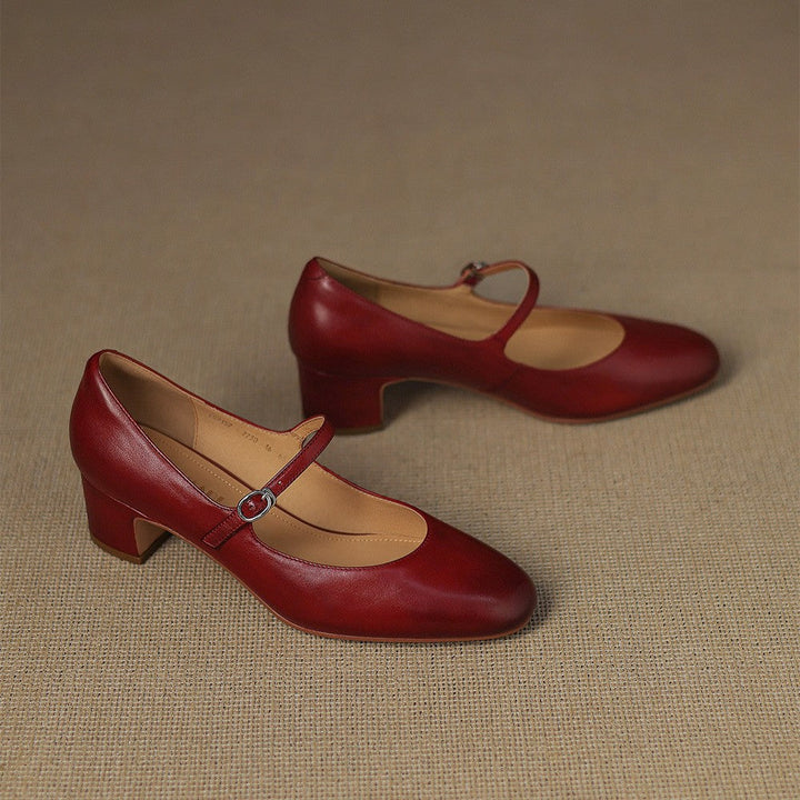 Rosa's Corinne Round-Toe Leather Mary Janes