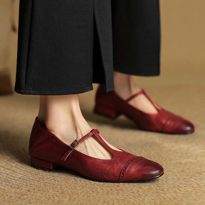 Rosa's Esmira T-Strap Leather Mary Janes