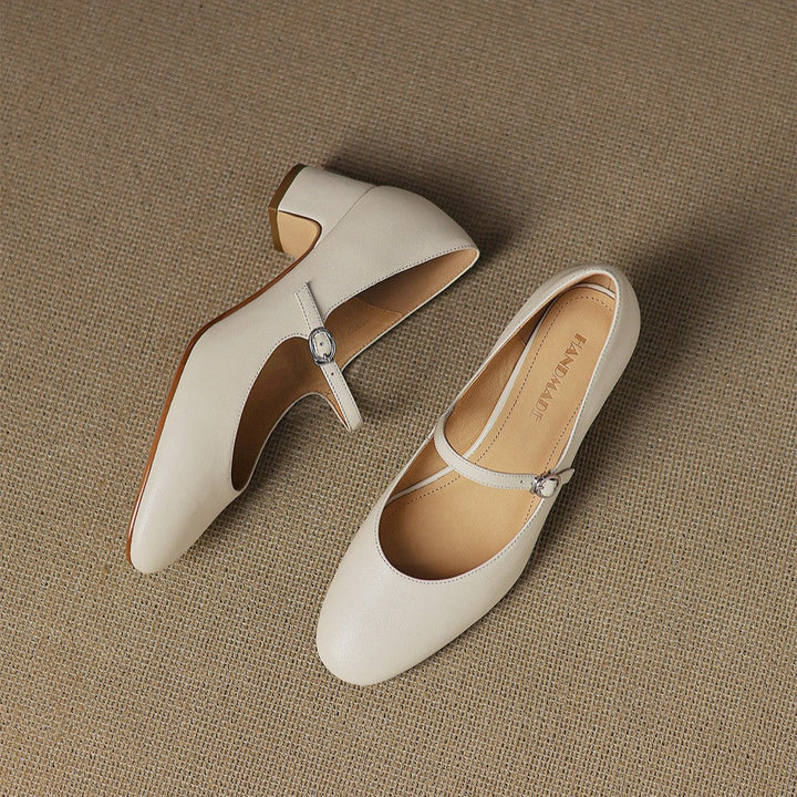 Rosa's Corinne Round-Toe Leather Mary Janes
