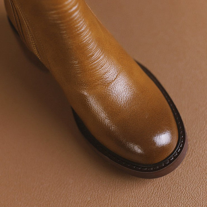 Rosa's Norwen Stacked-Heel Leather Boots