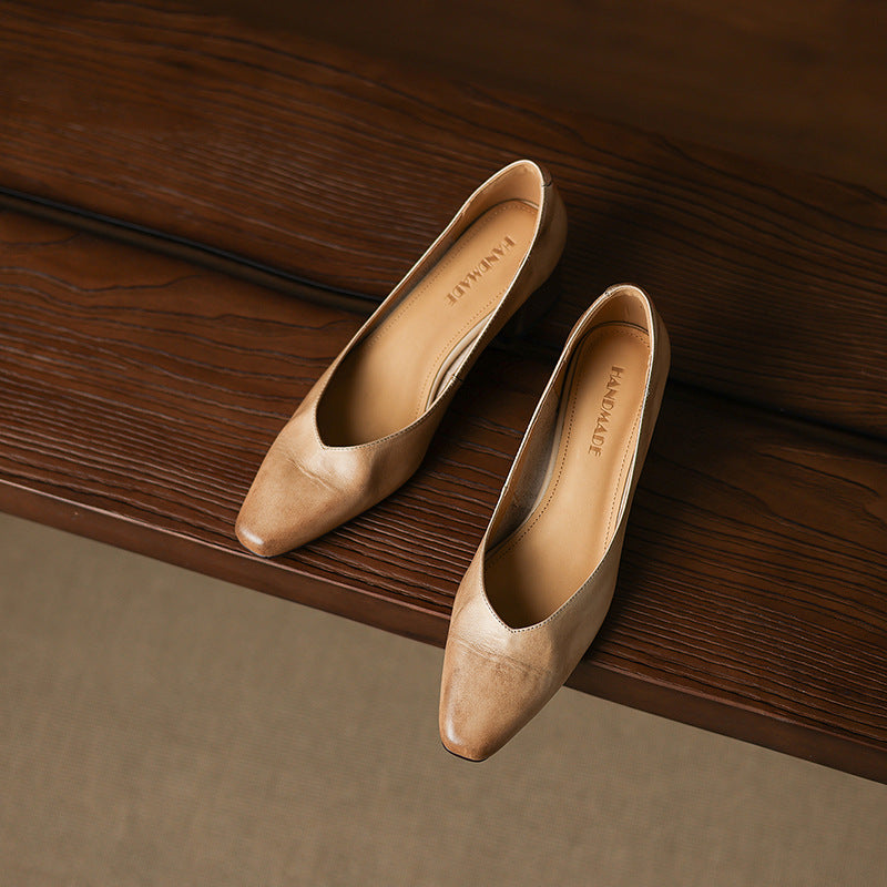 Rosa's Caldre Square Leather Pumps