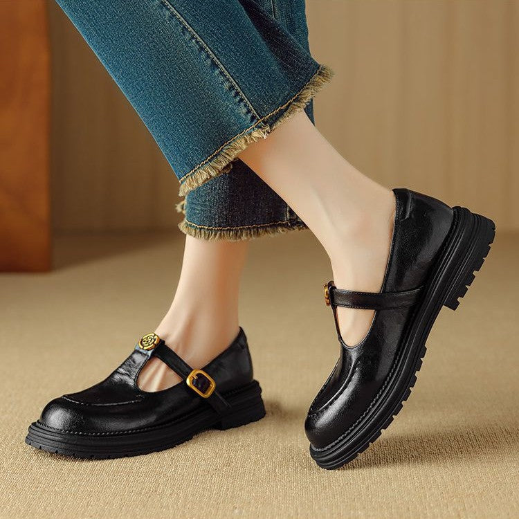Rosa's Brinell Mary-Jane Leather Loafers