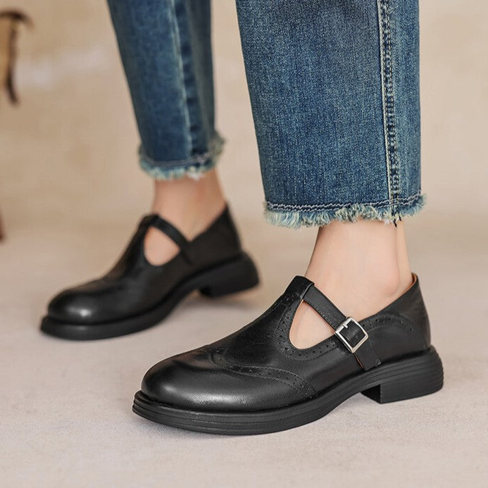 Rosa's Veloria Leather Mary Janes