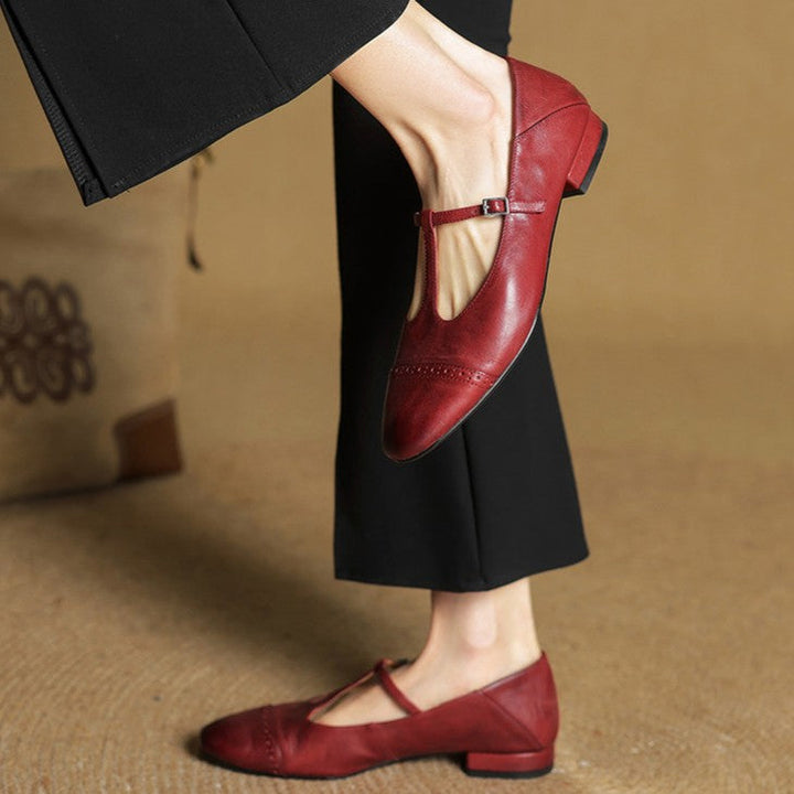 Rosa's Esmira T-Strap Leather Mary Janes
