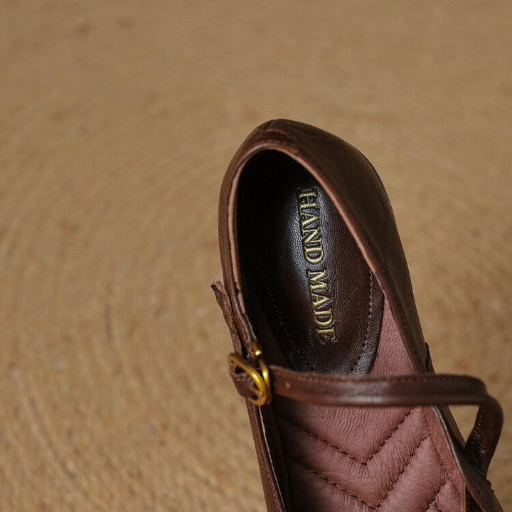 Rosa's Aurelle Strap Leather Mary Janes